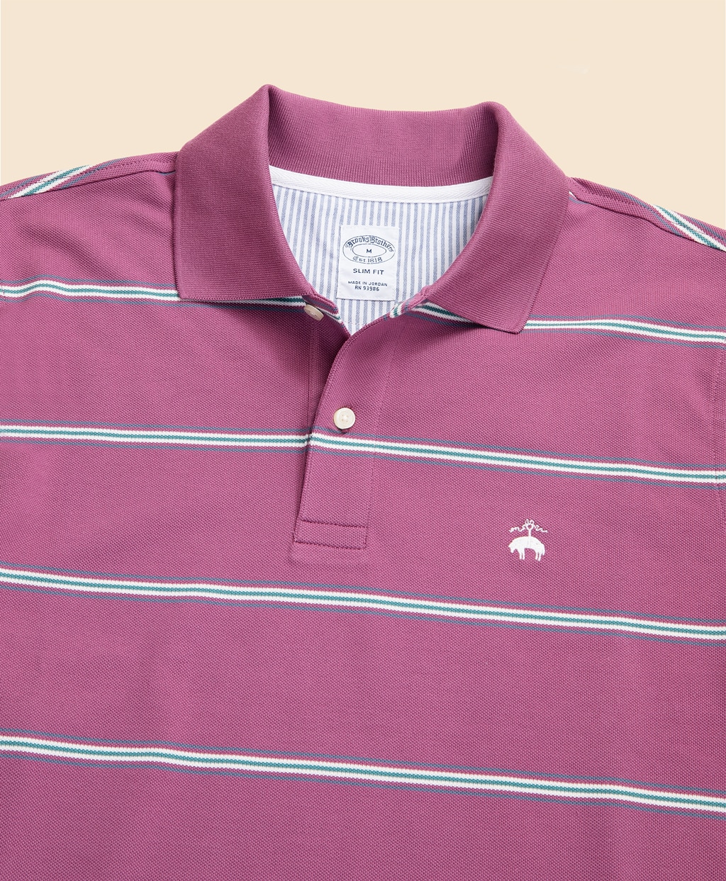 コットン　ストレッチピケ　GFロゴ　マルチストライプ　ポロシャツ　Slim Fit2