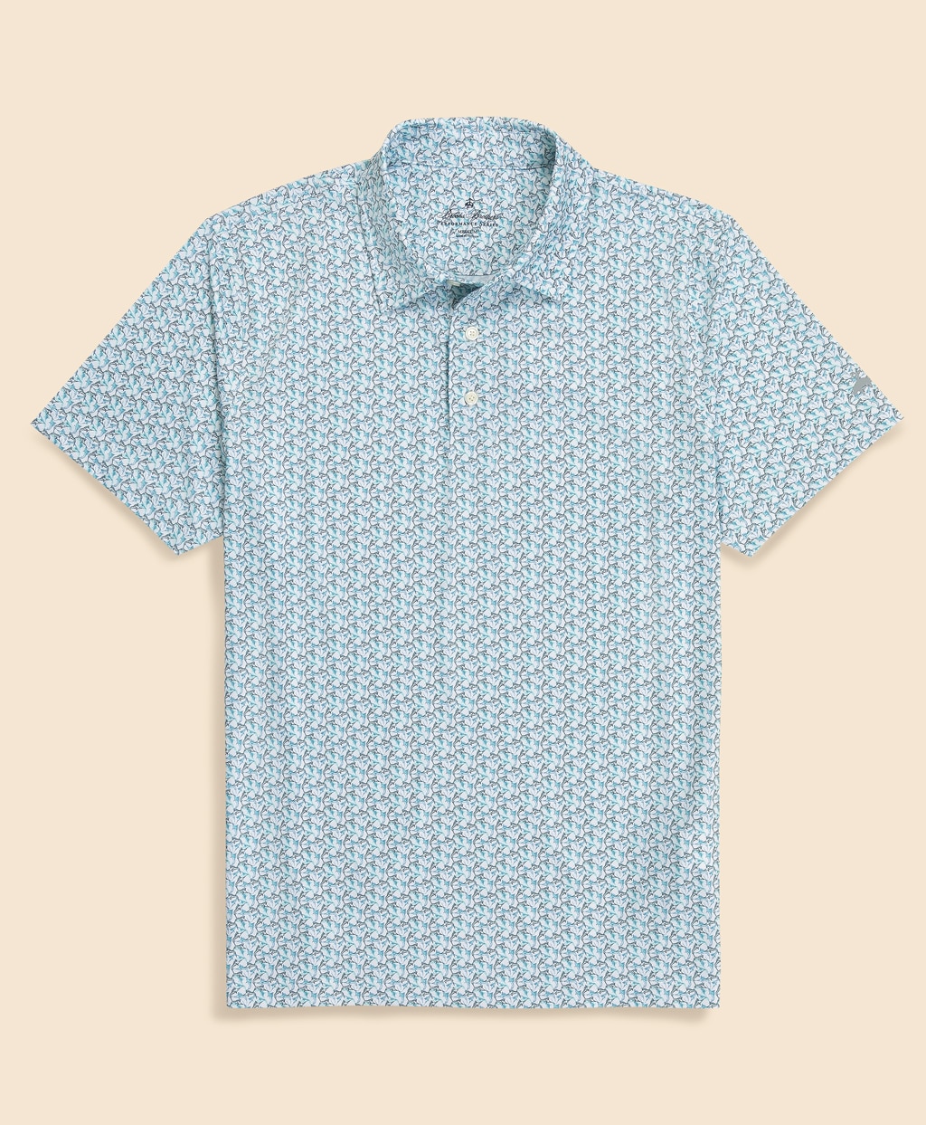 Performance Series　ポリエステルブレンド　ストレッチジャージー　マリーンプリント　ゴルフポロシャツ1