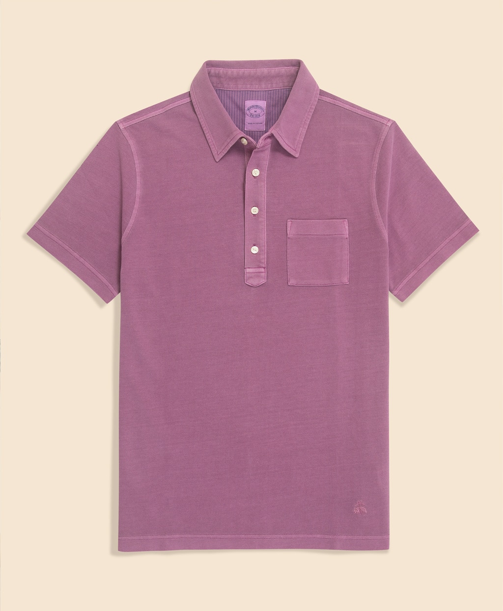 コットンストレッチピケ　GFロゴ　ガーメントダイ　ポロシャツ1