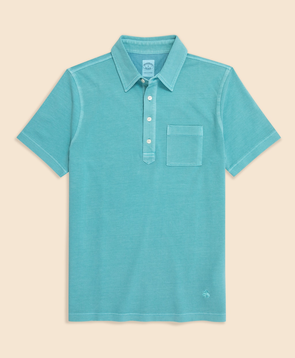 コットンストレッチピケ　GFロゴ　ガーメントダイ　ポロシャツ1