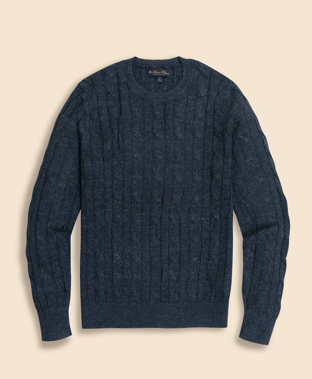 リネン　ケーブル　クルーネックセーター1
