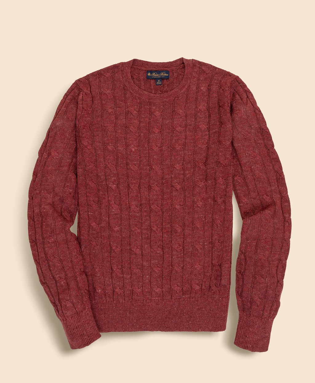 リネン　ケーブル　クルーネックセーター1