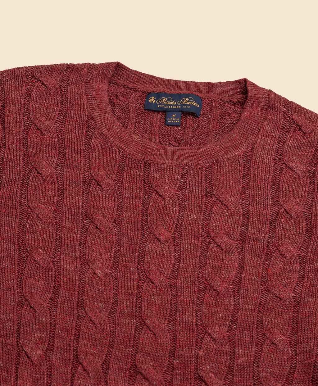 リネン　ケーブル　クルーネックセーター2