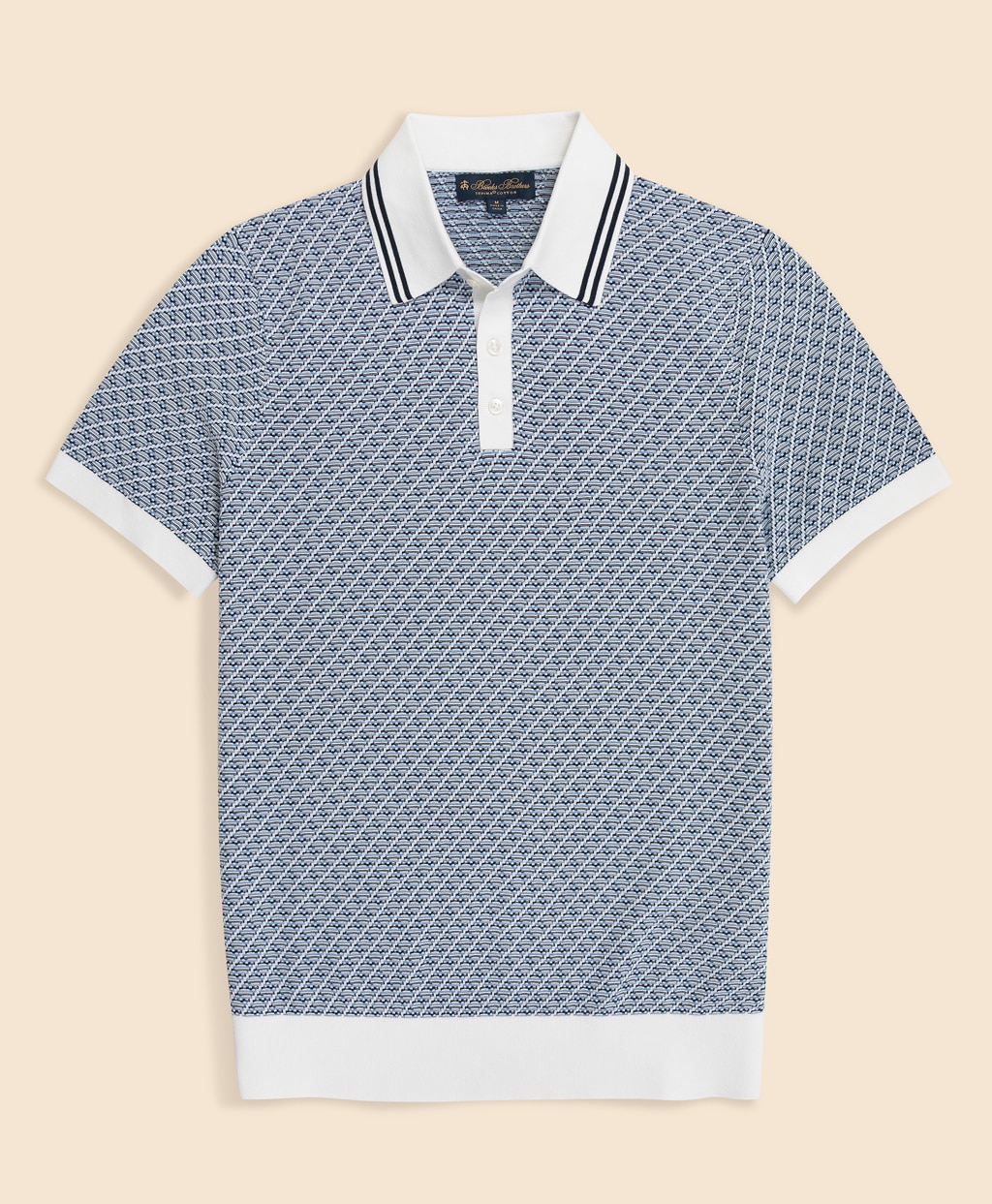 スーピマコットン　ダイヤモンドテキスチャード　ショートスリーブ　ポロセーター1