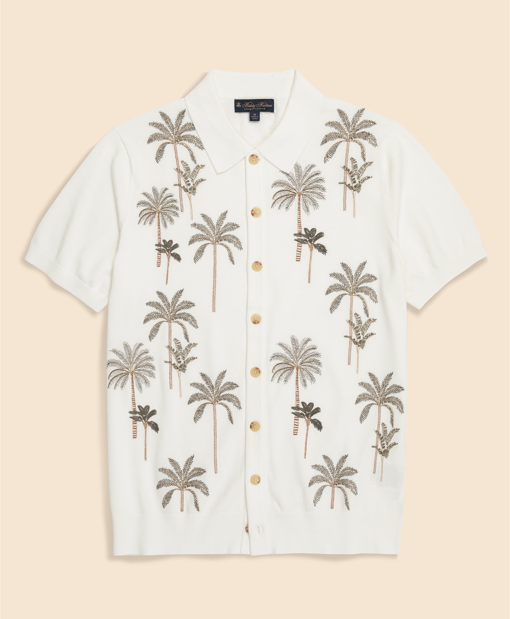 スーピマコットン　パームツリーエンブロイダリー　ポロカーディガン1