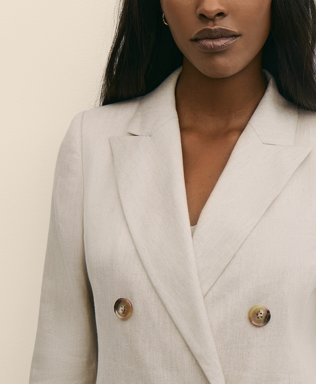 リネンブレンド　ダブル４ボタン　ピークトラペル　ジャケット3