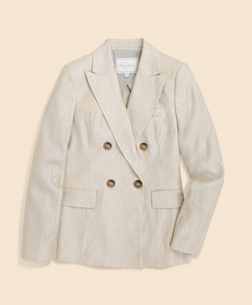 リネンブレンド　ダブル４ボタン　ピークトラペル　ジャケット6