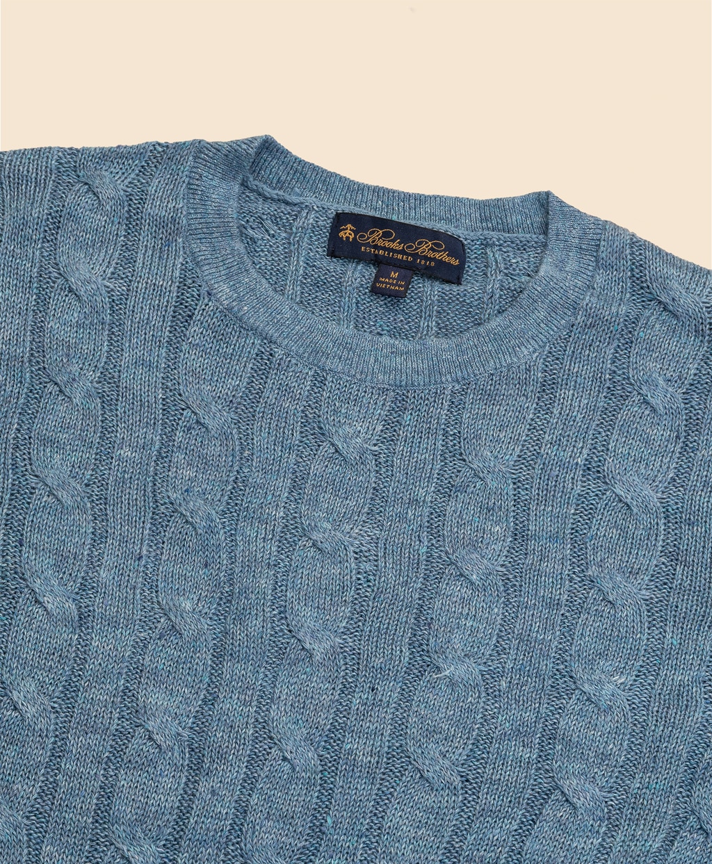 リネン　ケーブル　クルーネックセーター2