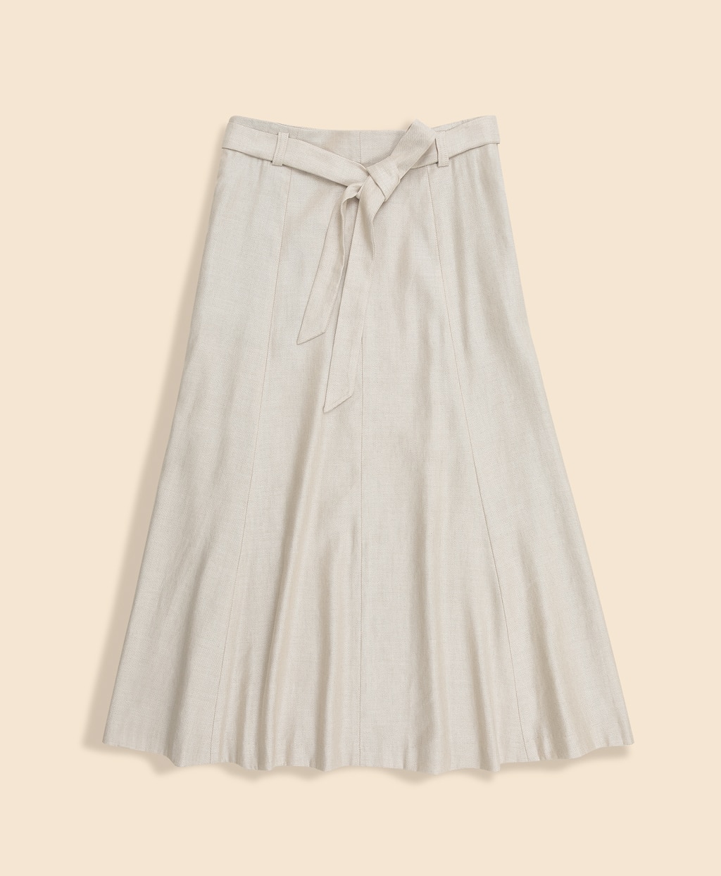 リネンブレンド　ベルテッド　Aラインロングスカート5