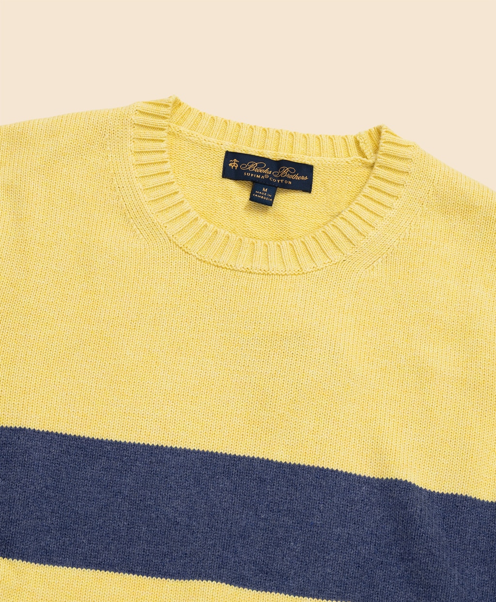 スーピマコットン　チェストストライプ　クルーネックセーター2