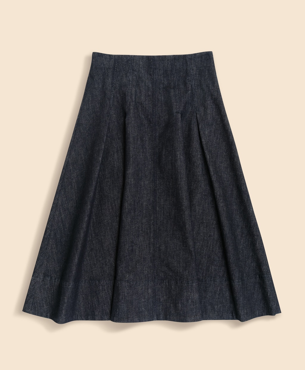 ストレッチコットンデニム　ミディ　フレアスカート1