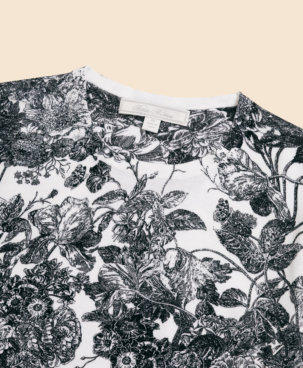 コットン　フローラルプリント　クルーネック　ショートスリーブセーター2