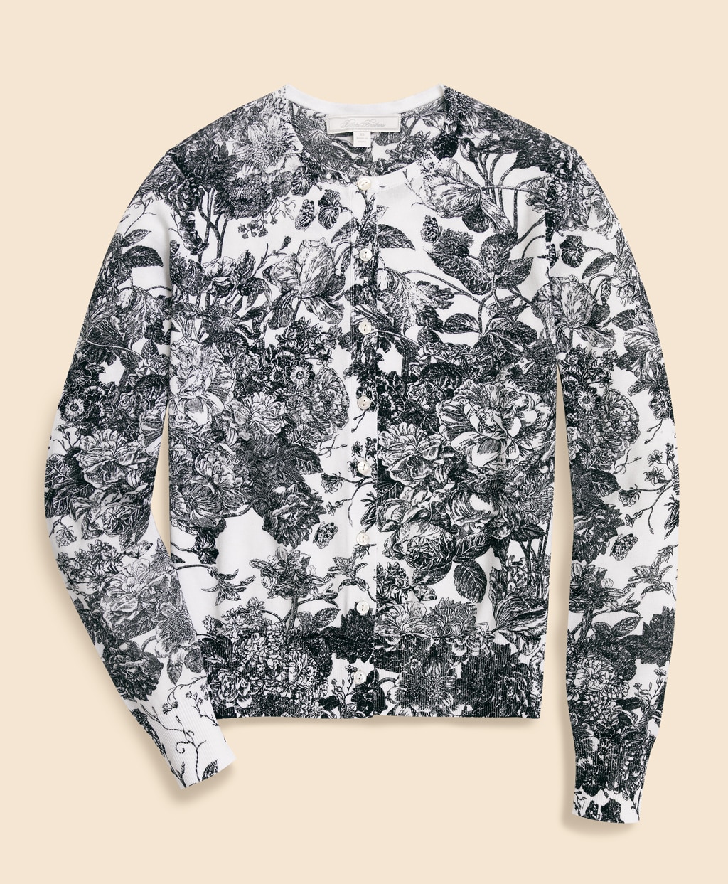 コットン　フローラルプリント　クルーネック　カーディガン1