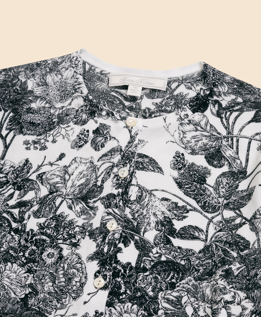 コットン　フローラルプリント　クルーネック　カーディガン2