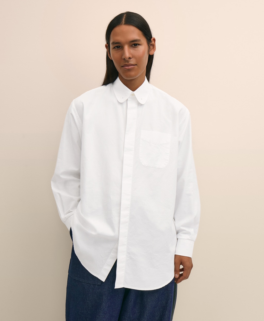 Brooks Brothers × ENGINEERED GARMENTS　オックスフォード　オーバーサイズ　ラウンドピンホールカラーシャツ