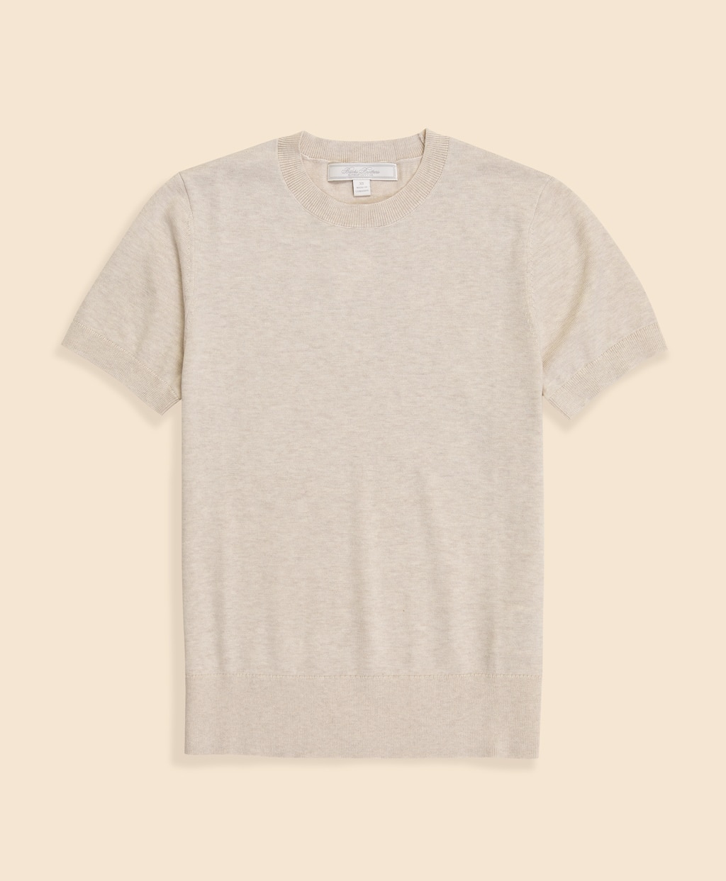 スーピマコットン　クルーネック　ショートスリーブセーター1