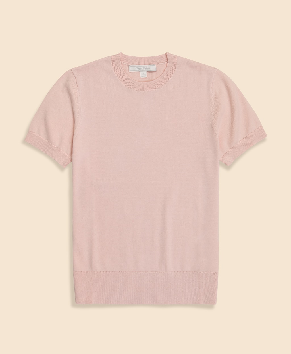 スーピマコットン　クルーネック　ショートスリーブセーター1