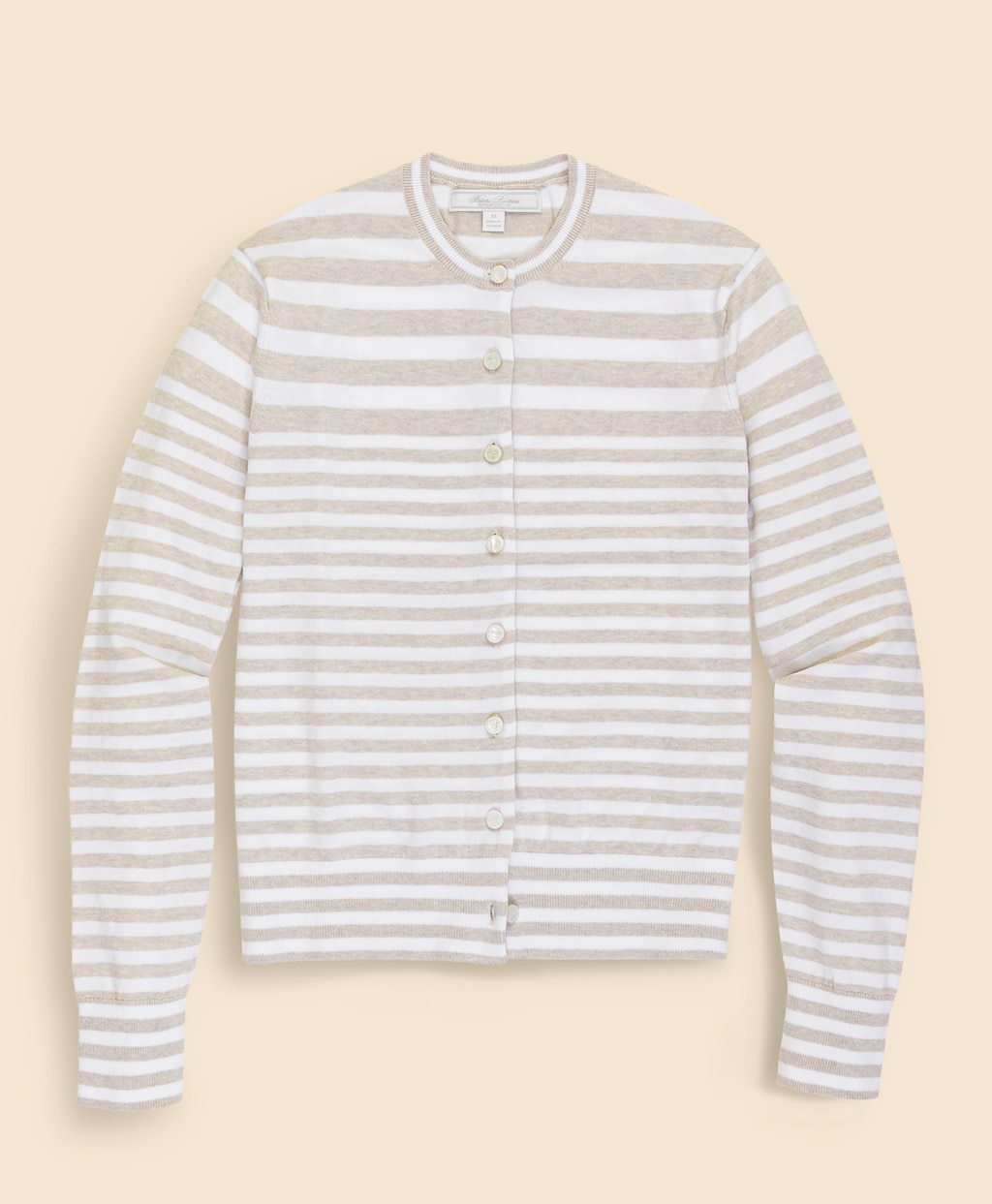 スーピマコットン　ストライプ　クルーネック　カーディガン1