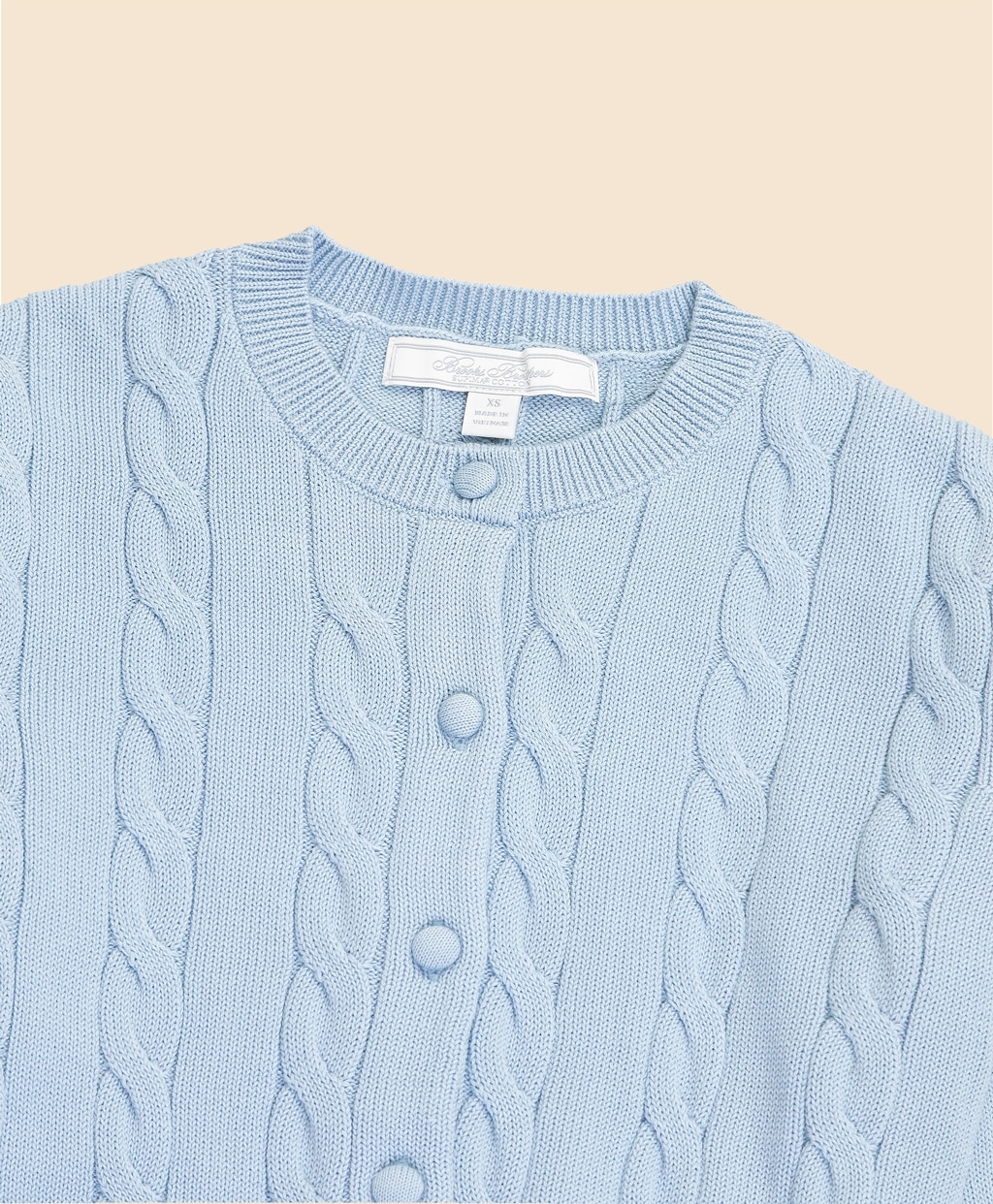 スーピマコットン　ケーブル　クロップド　クルーネックカーディガン2