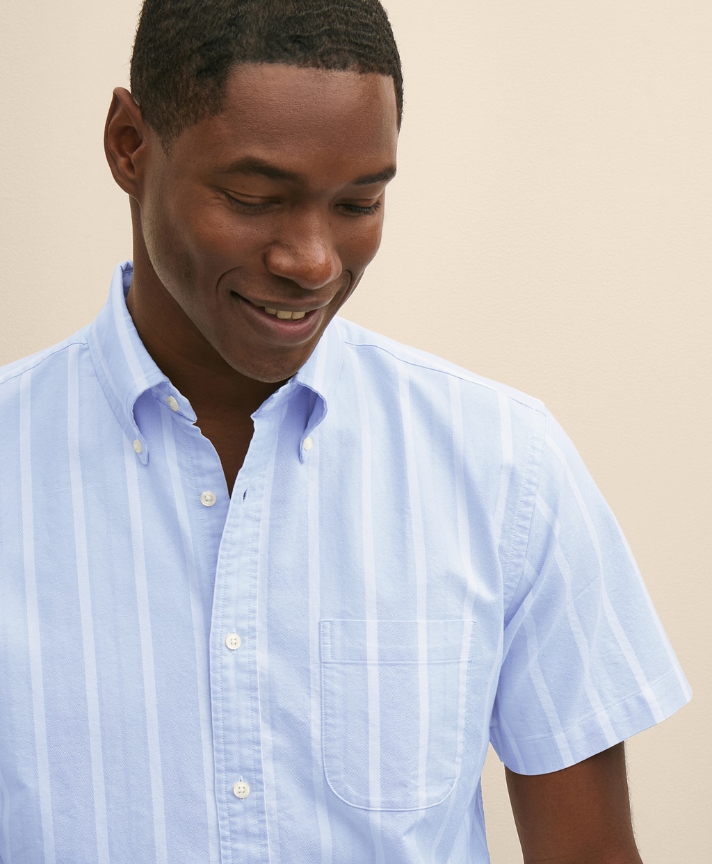 コットン　オックスフォード　ストライプ　ショートスリーブ　フライデーシャツ2