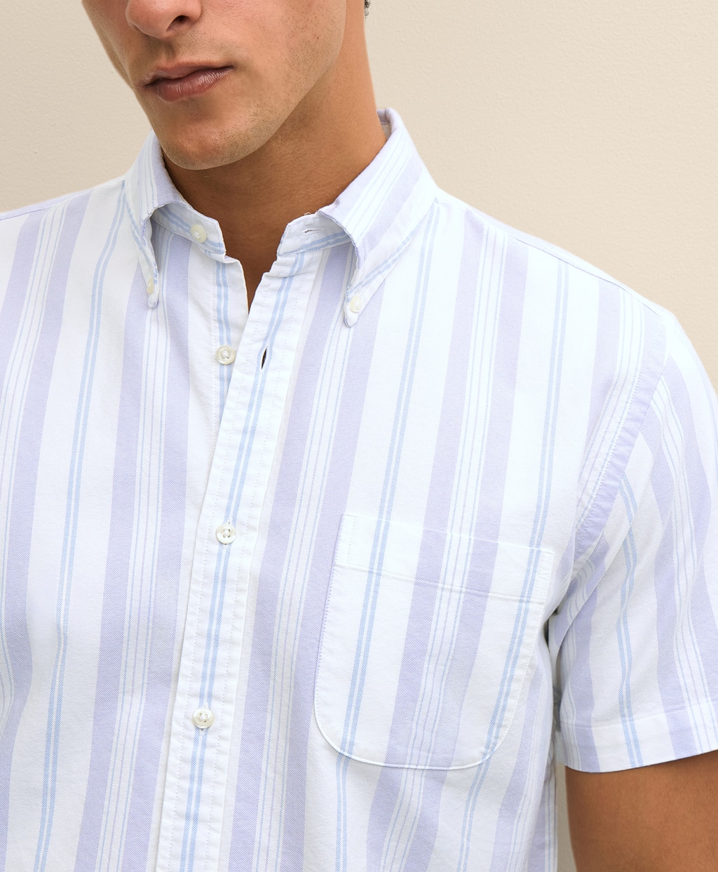 コットン　オックスフォード　ストライプ　ショートスリーブ　フライデーシャツ2