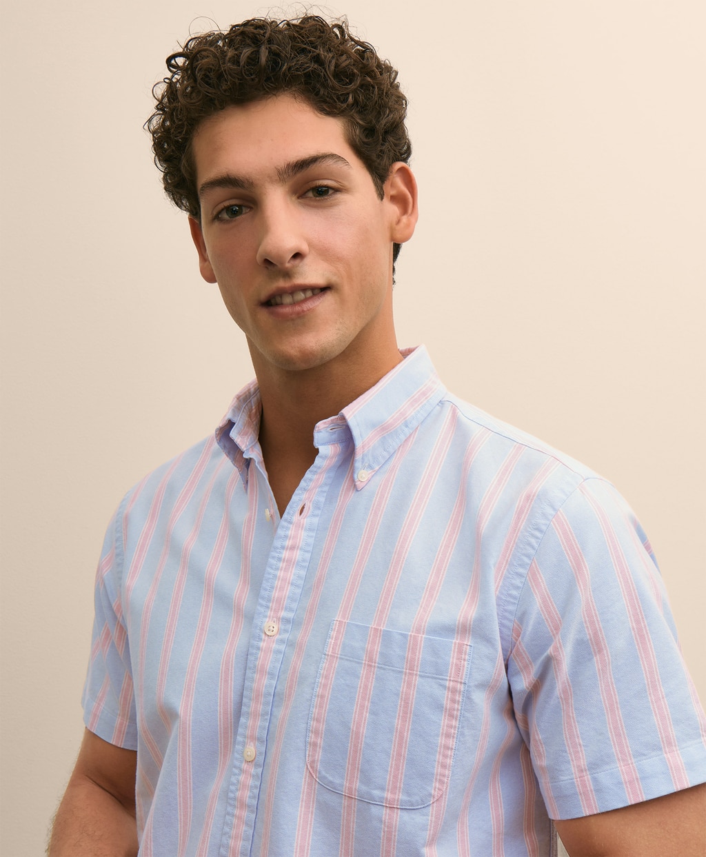 コットン　オックスフォード　ストライプ　ショートスリーブ　フライデーシャツ2