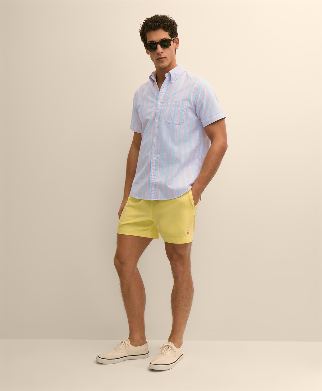 コットン　オックスフォード　ストライプ　ショートスリーブ　フライデーシャツ3