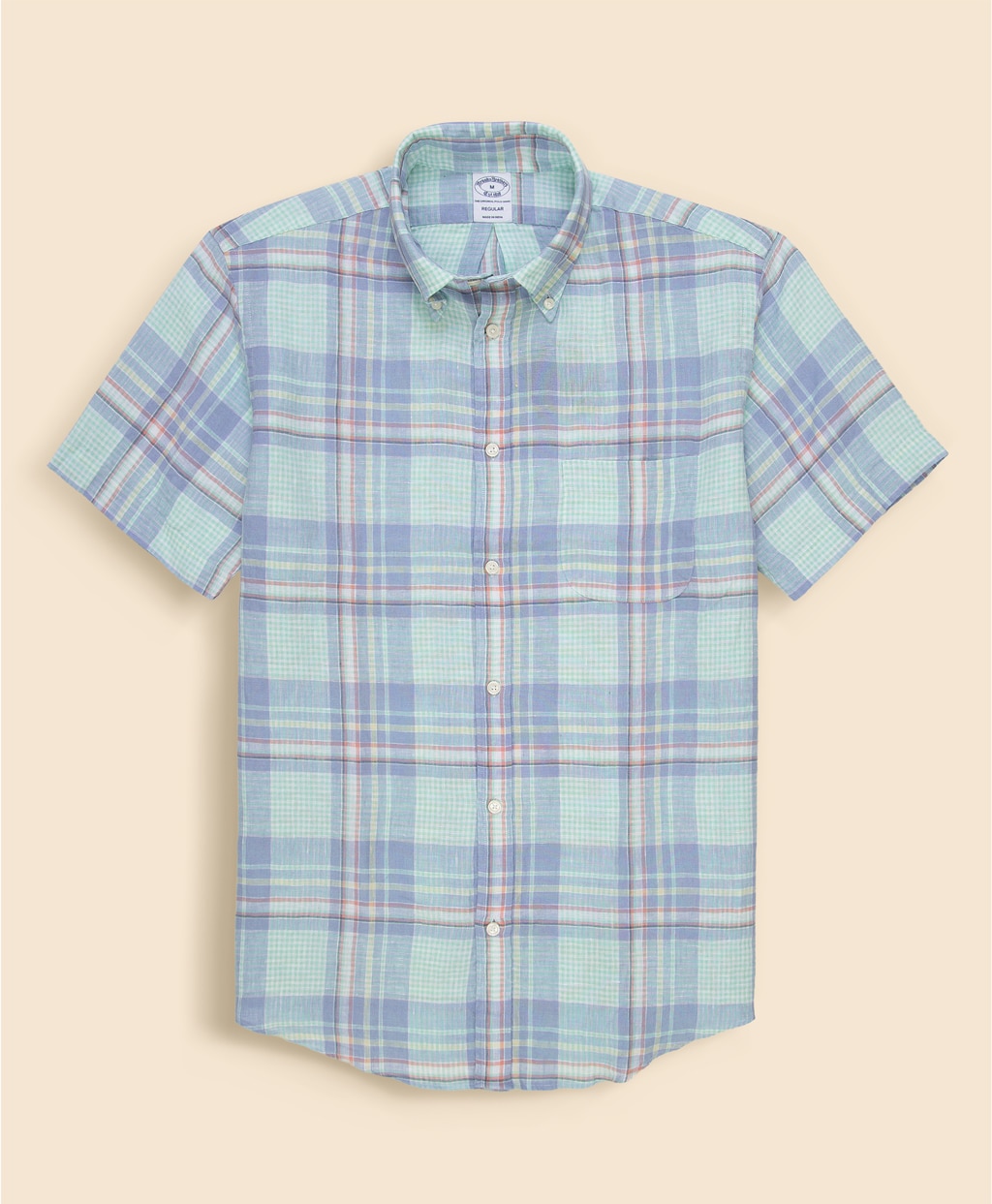 アイリッシュリネン　シーズナルパターン　ショートスリーブ　スポーツシャツ　Regular Fit1