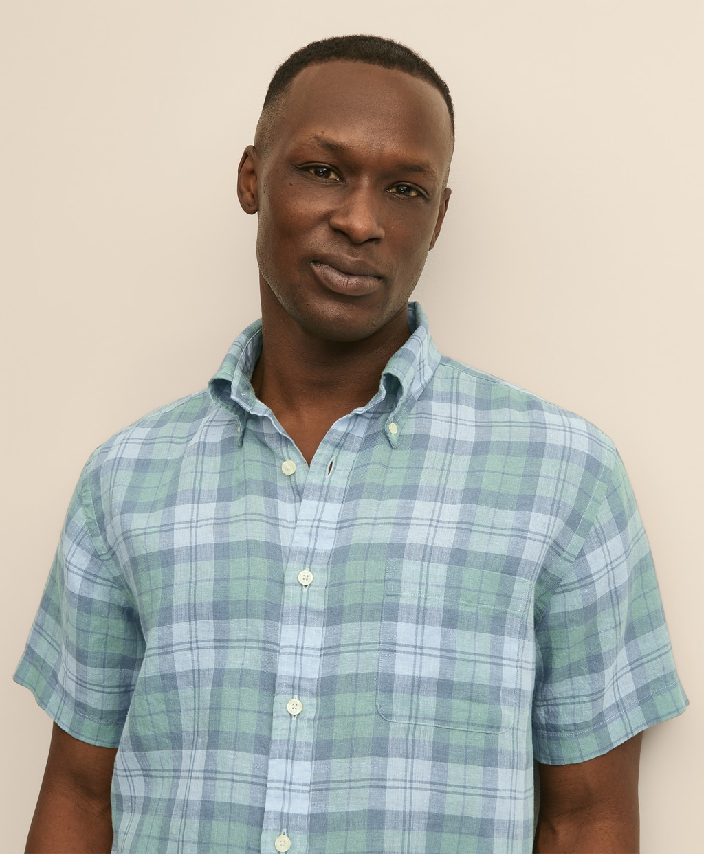 アイリッシュリネン　シーズナルパターン　ショートスリーブ　スポーツシャツ　Regular Fit2