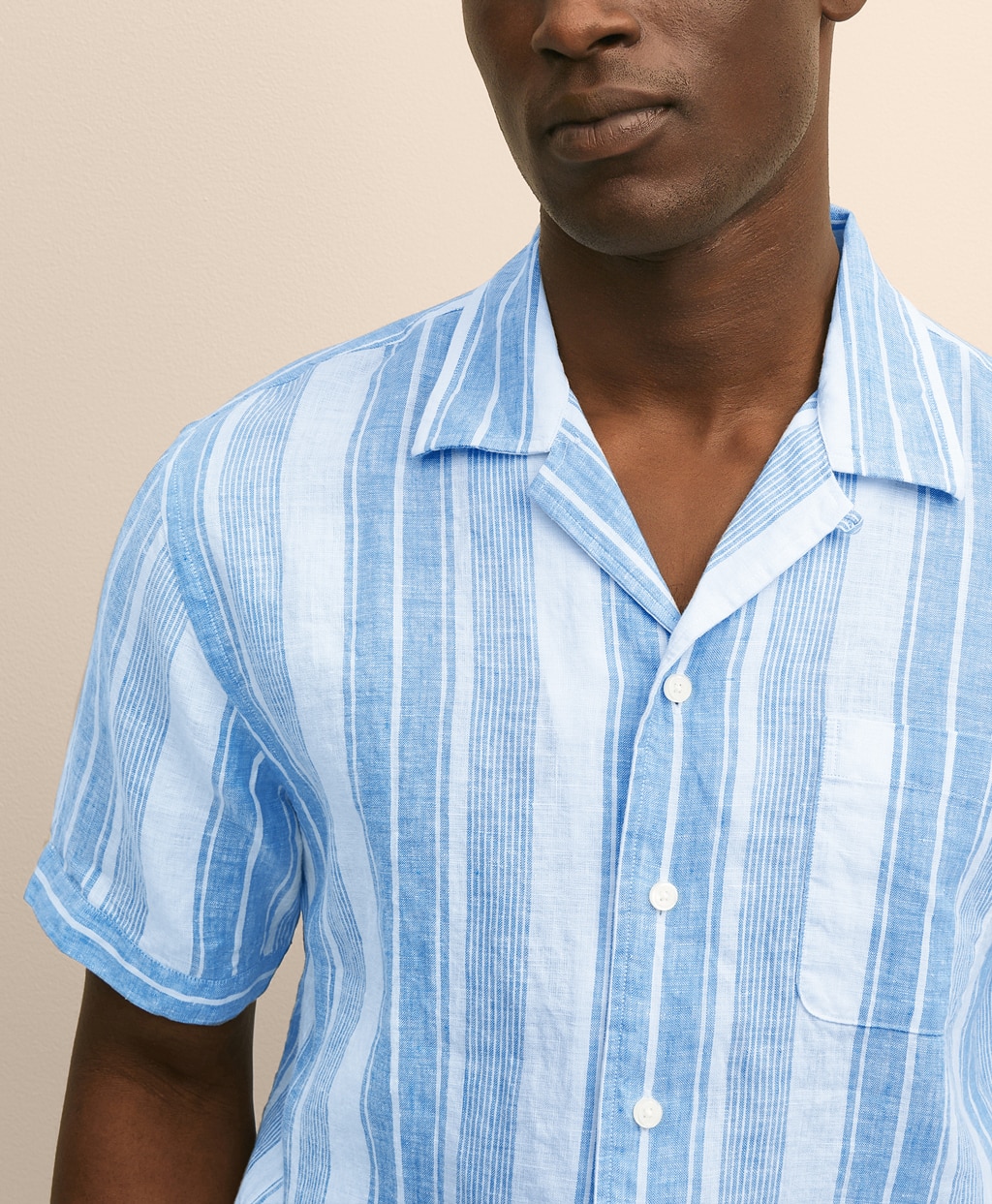 アイリッシュリネン　ストライプ　キャンプシャツ　Regular Fit2