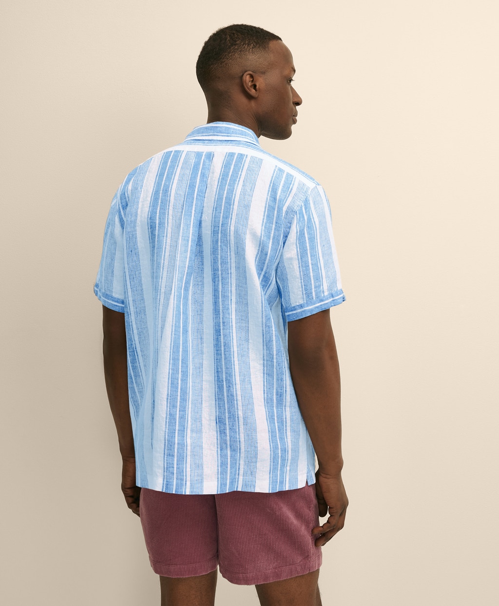 アイリッシュリネン　ストライプ　キャンプシャツ　Regular Fit3