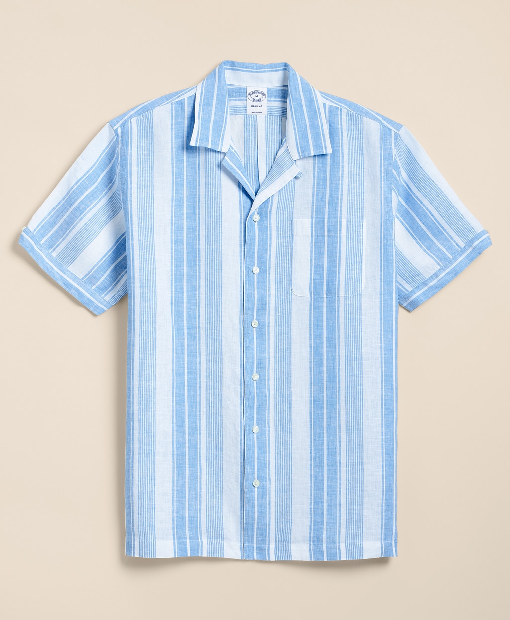 アイリッシュリネン　ストライプ　キャンプシャツ　Regular Fit4