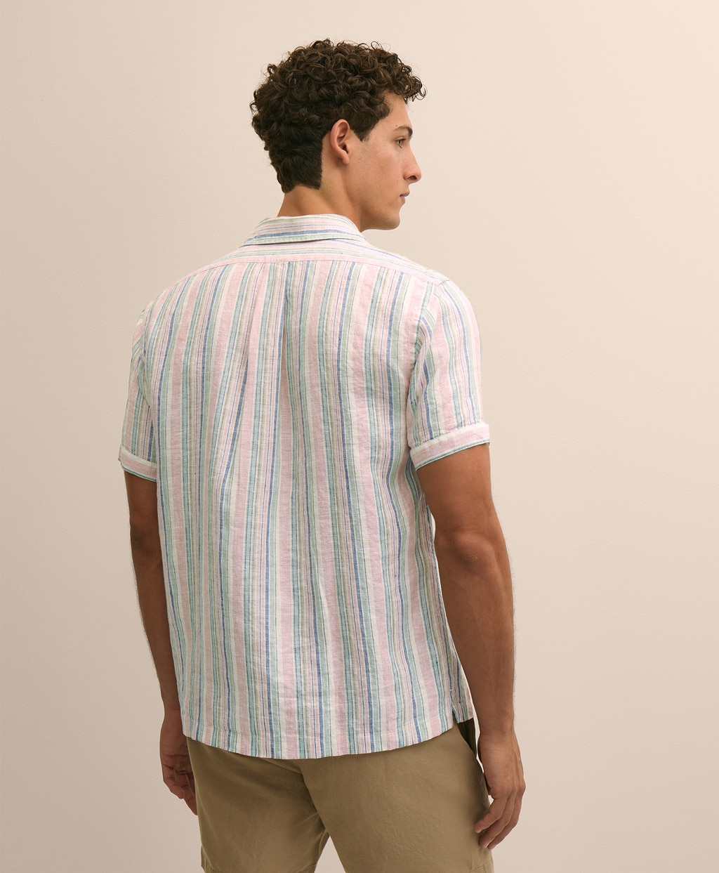 アイリッシュリネン　ストライプ　キャンプシャツ　Regular Fit3