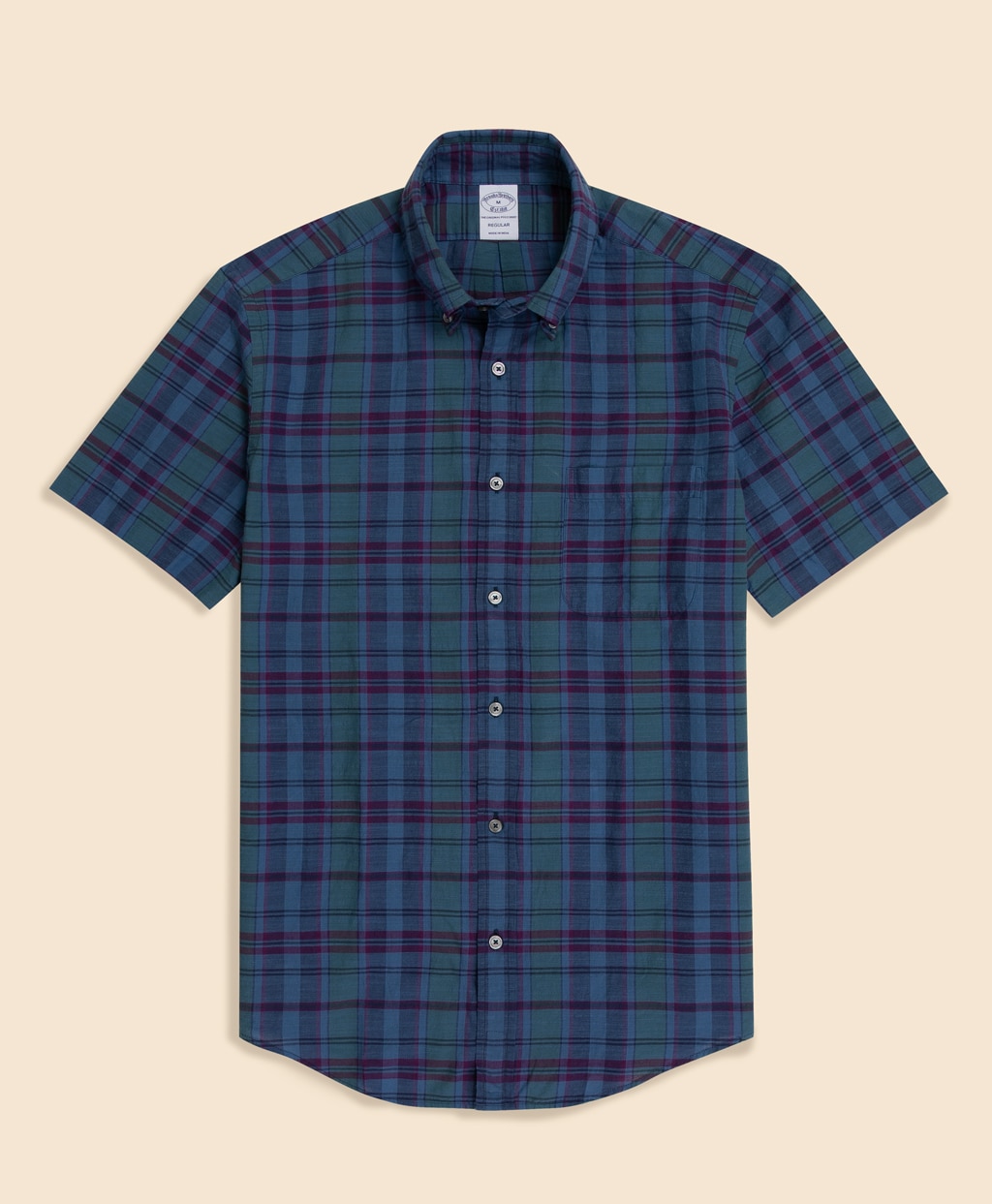 コットン　マドラスチェック　ショートスリーブ　スポーツシャツ　Regular Fit1