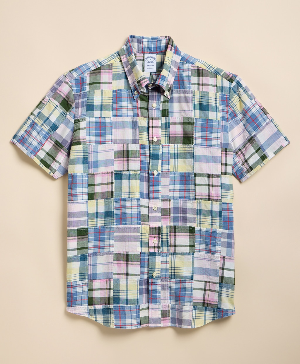 コットン　マドラスパッチワーク　ショートスリーブ　スポーツシャツ　Regular Fit3