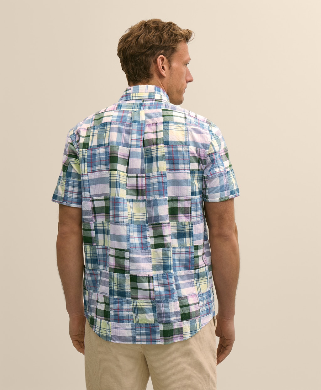 コットン　マドラスパッチワーク　ショートスリーブ　スポーツシャツ　Regular Fit4