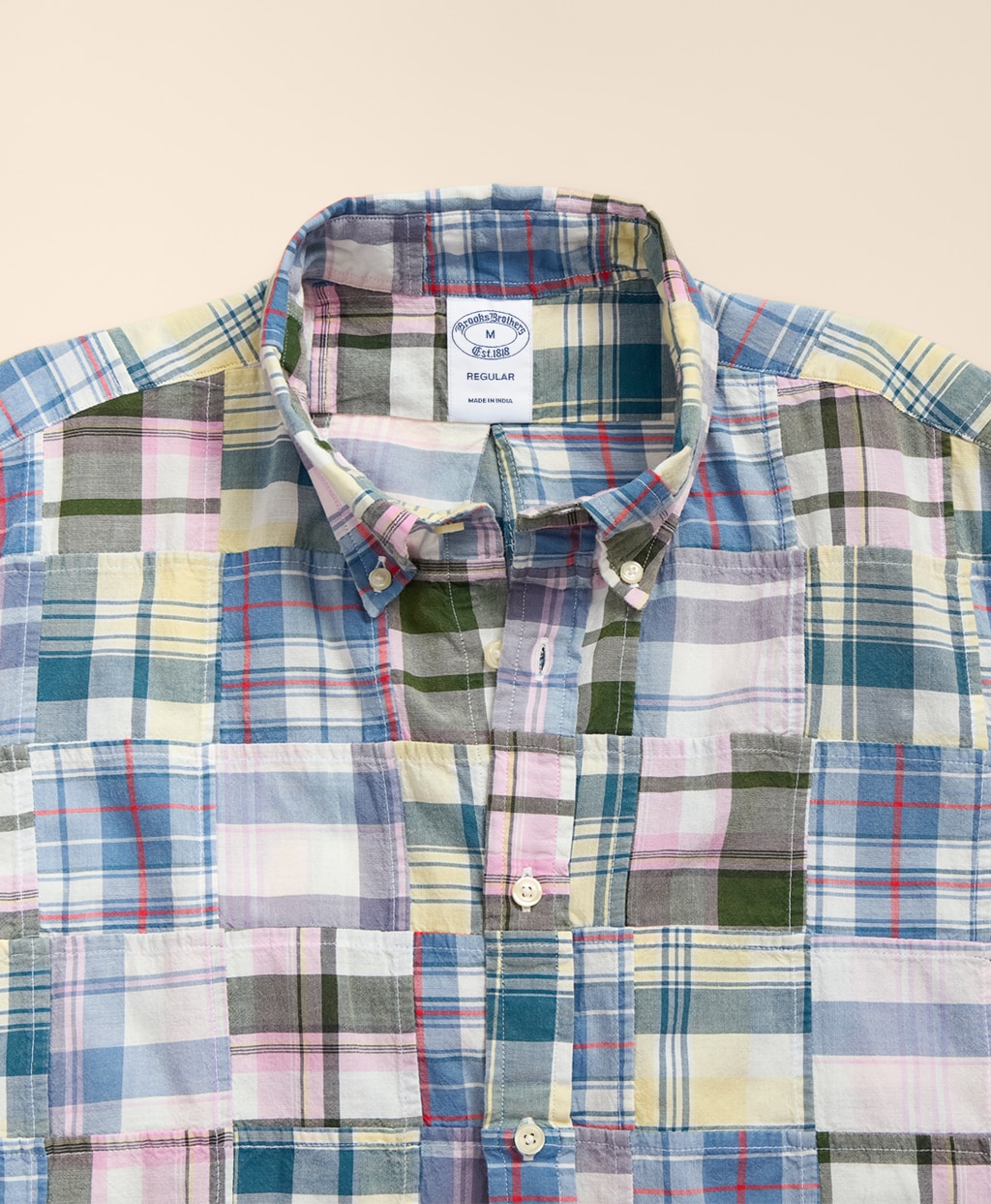 コットン　マドラスパッチワーク　ショートスリーブ　スポーツシャツ　Regular Fit5