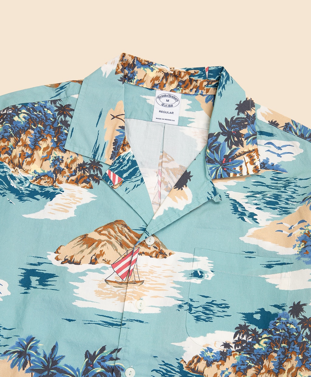 コットン　アイランドプリント　キャンプシャツ　Regular Fit2