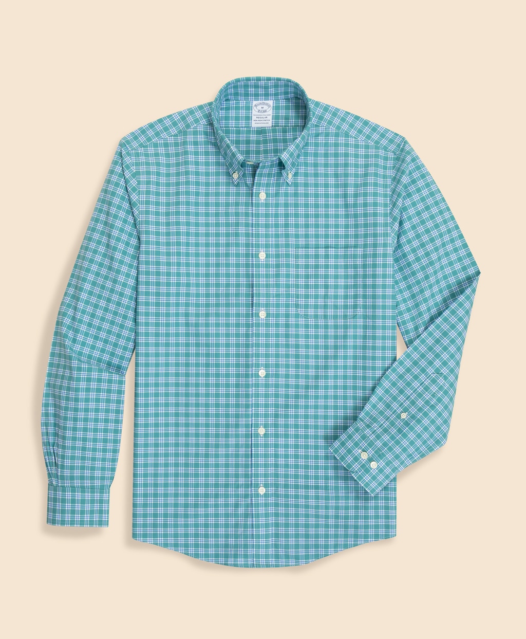 ノンアイロン　ストレッチブロードクロス　シーズナルパターン　スポーツシャツ　Regular Fit1