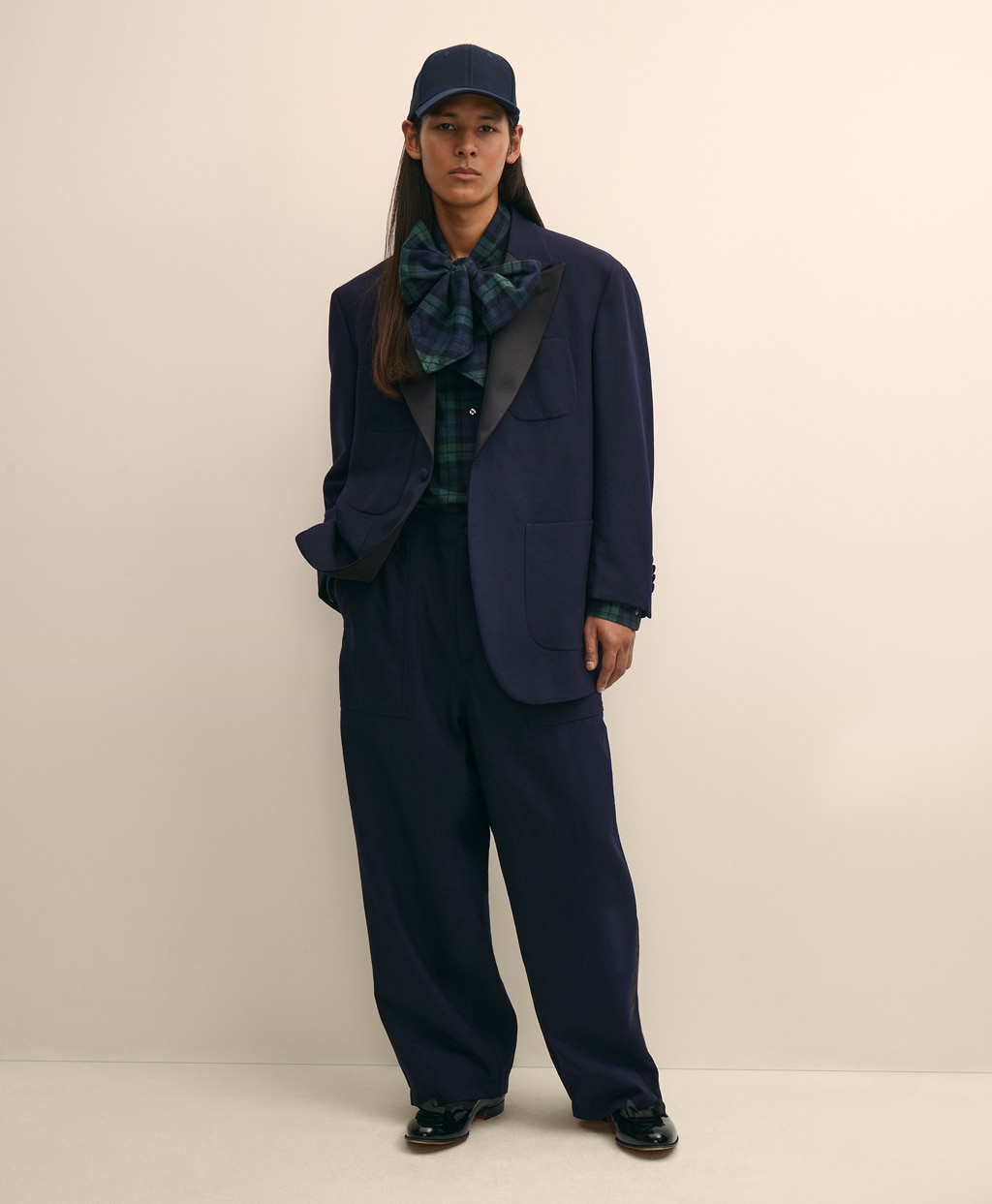 Brooks Brothers × ENGINEERED GARMENTS　ウールサージ　サイドストライプ　ワイドファティーグパンツ