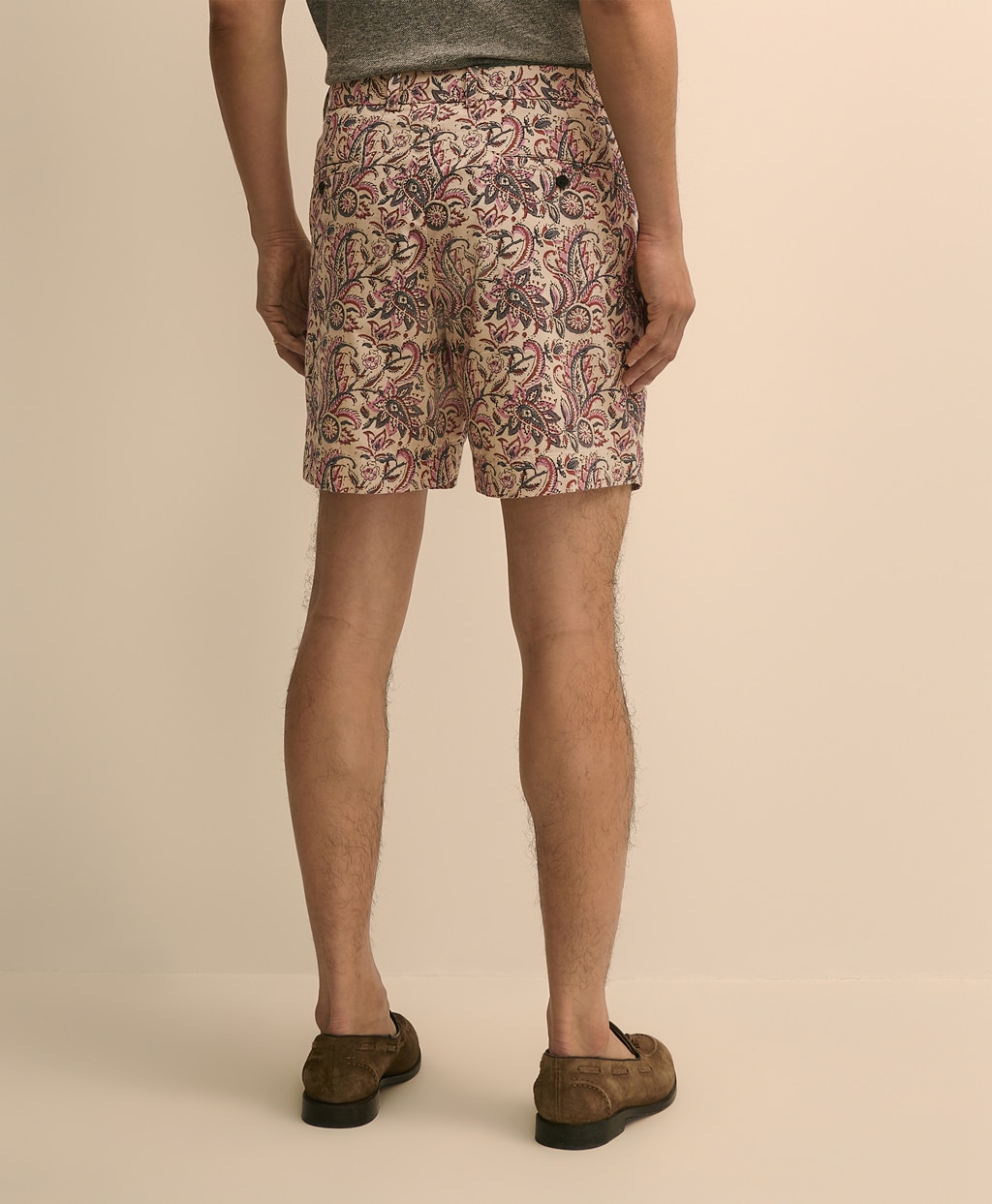 コットン　ブロックプリントパターン　ペイズリー　7inショーツ2