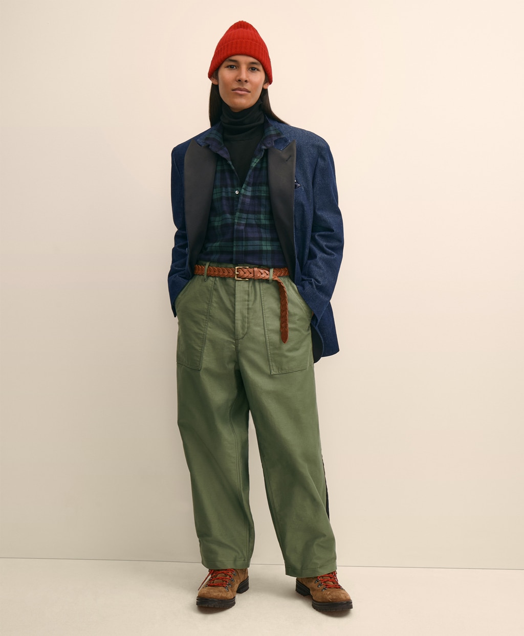 Brooks Brothers × ENGINEERED GARMENTS コットンフランネル オーバーサイズ ブラックウォッチ ウイングカラーシャツ5