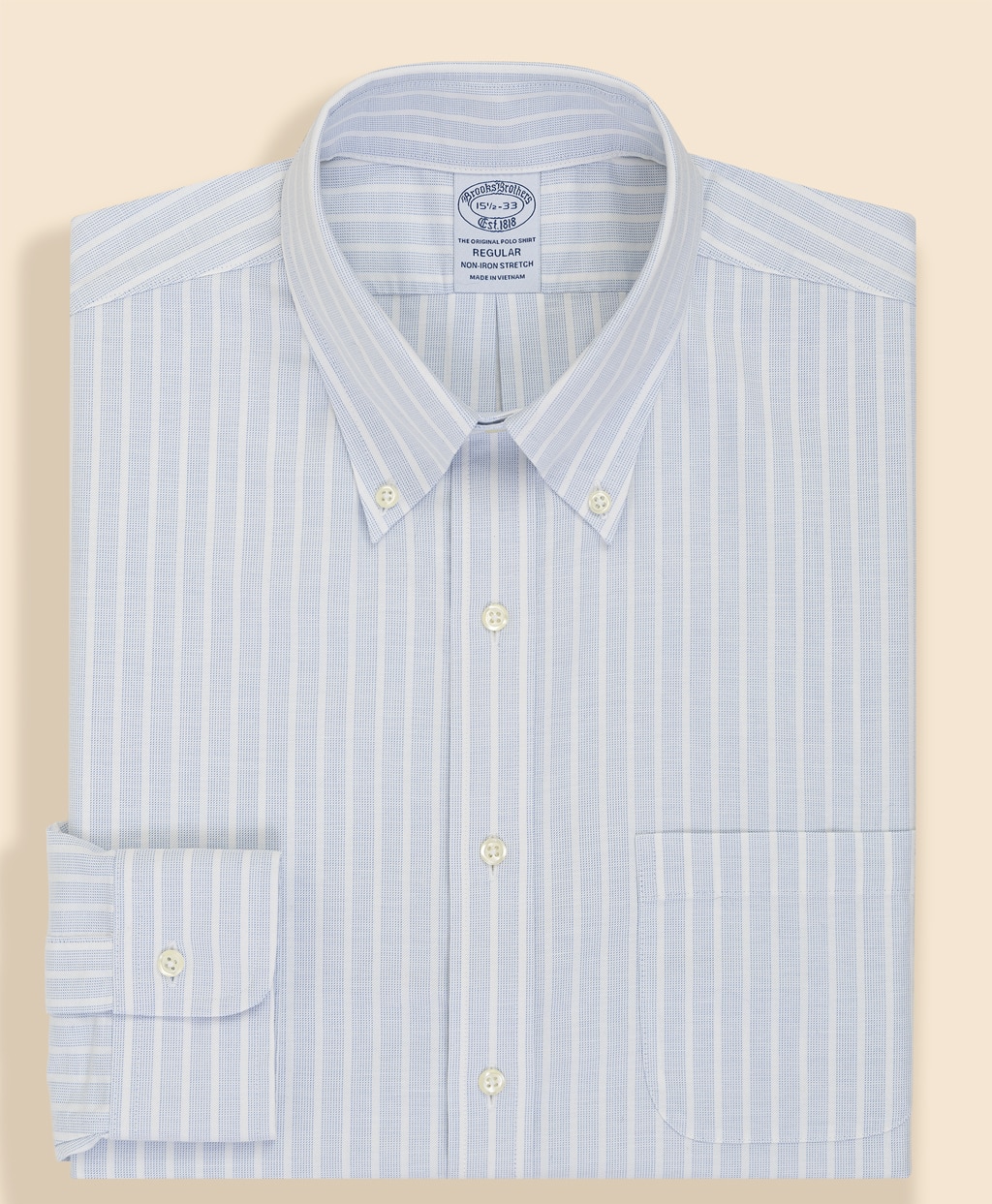 ノンアイロン　ストレッチオックスフォード　シーズナルパターン　ドレスシャツ　Regular Fit1