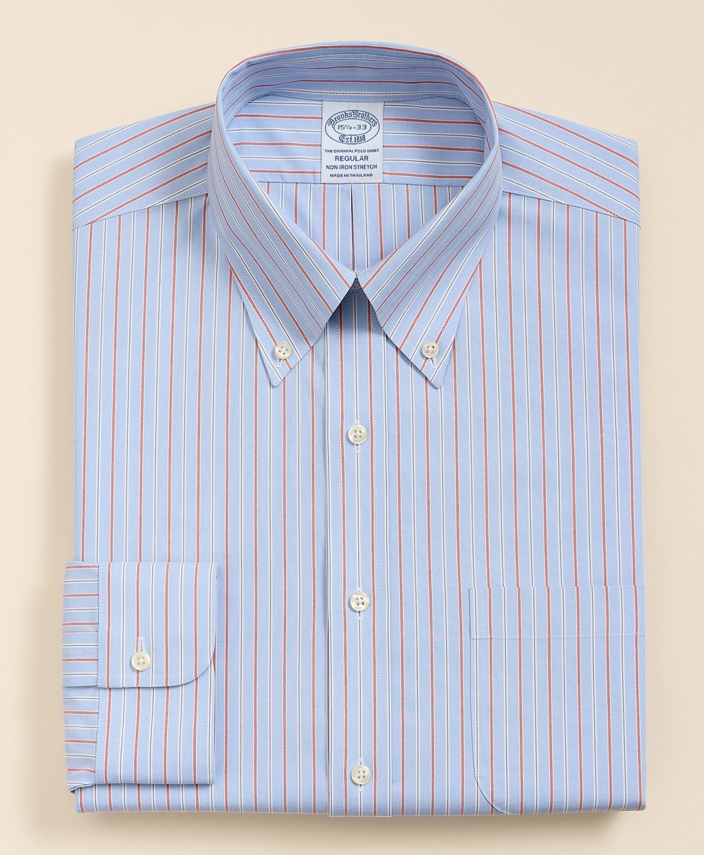 ノンアイロン　スーピマコットン　ストレッチブロードクロス　ストライプ　ドレスシャツ　Regular Fit3