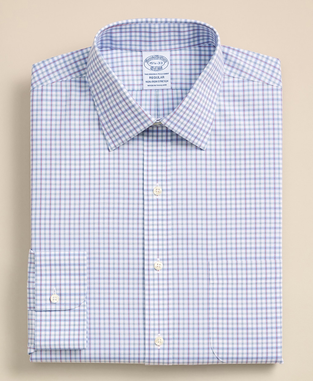 ノンアイロン　スーピマコットン　ストレッチブロードクロス　チェック　ドレスシャツ　Regular Fit3