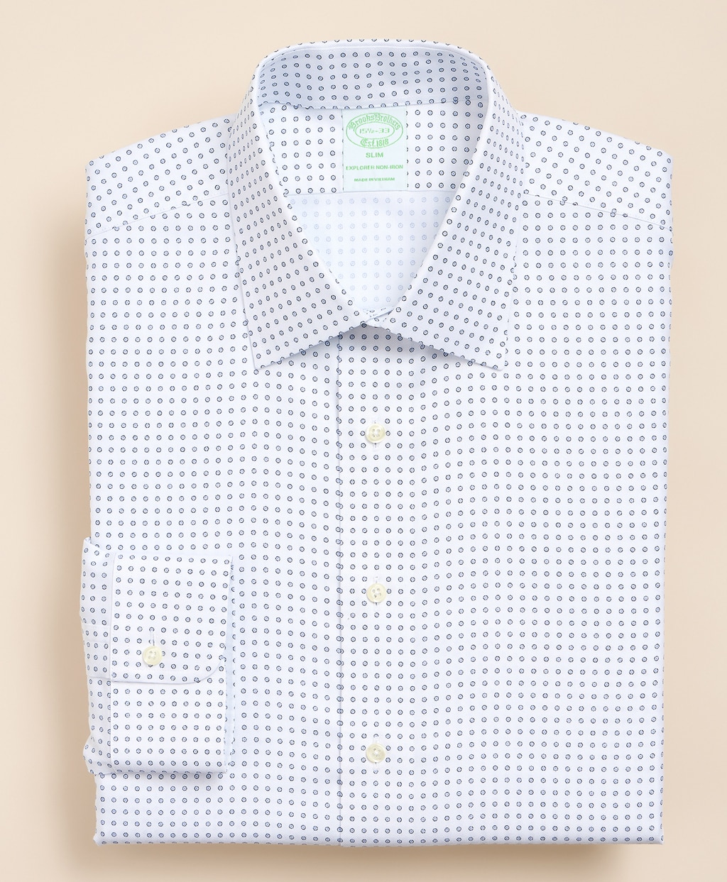Brooks Brothers Explorer　ノンアイロン　スーピマコットンブレンド　ドット　ドレスシャツ　Slim Fit3