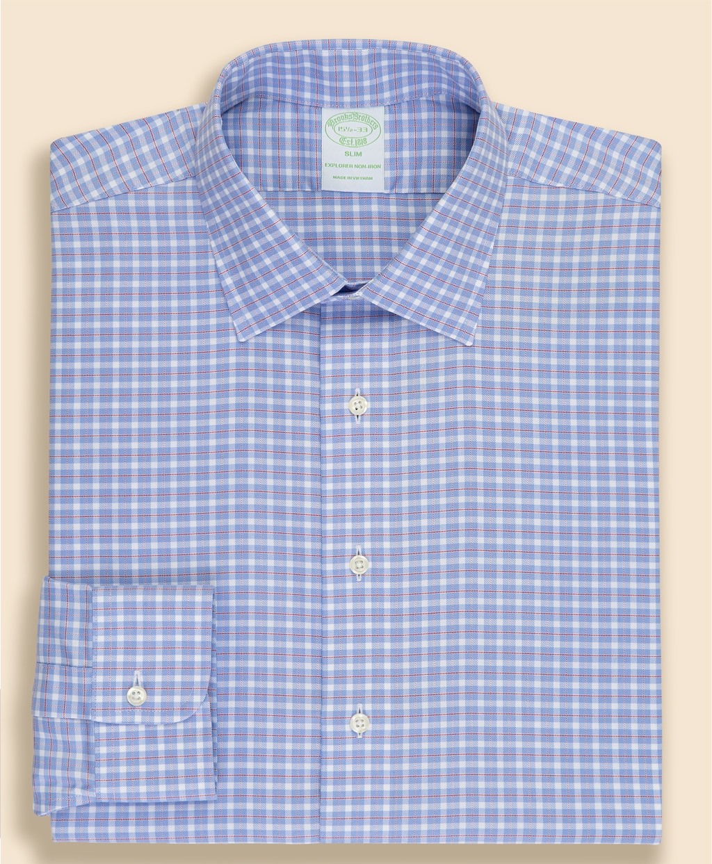 Brooks Brothers Explorer　ノンアイロン　スーピマコットンブレンド　チェック　ドレスシャツ　Slim Fit2