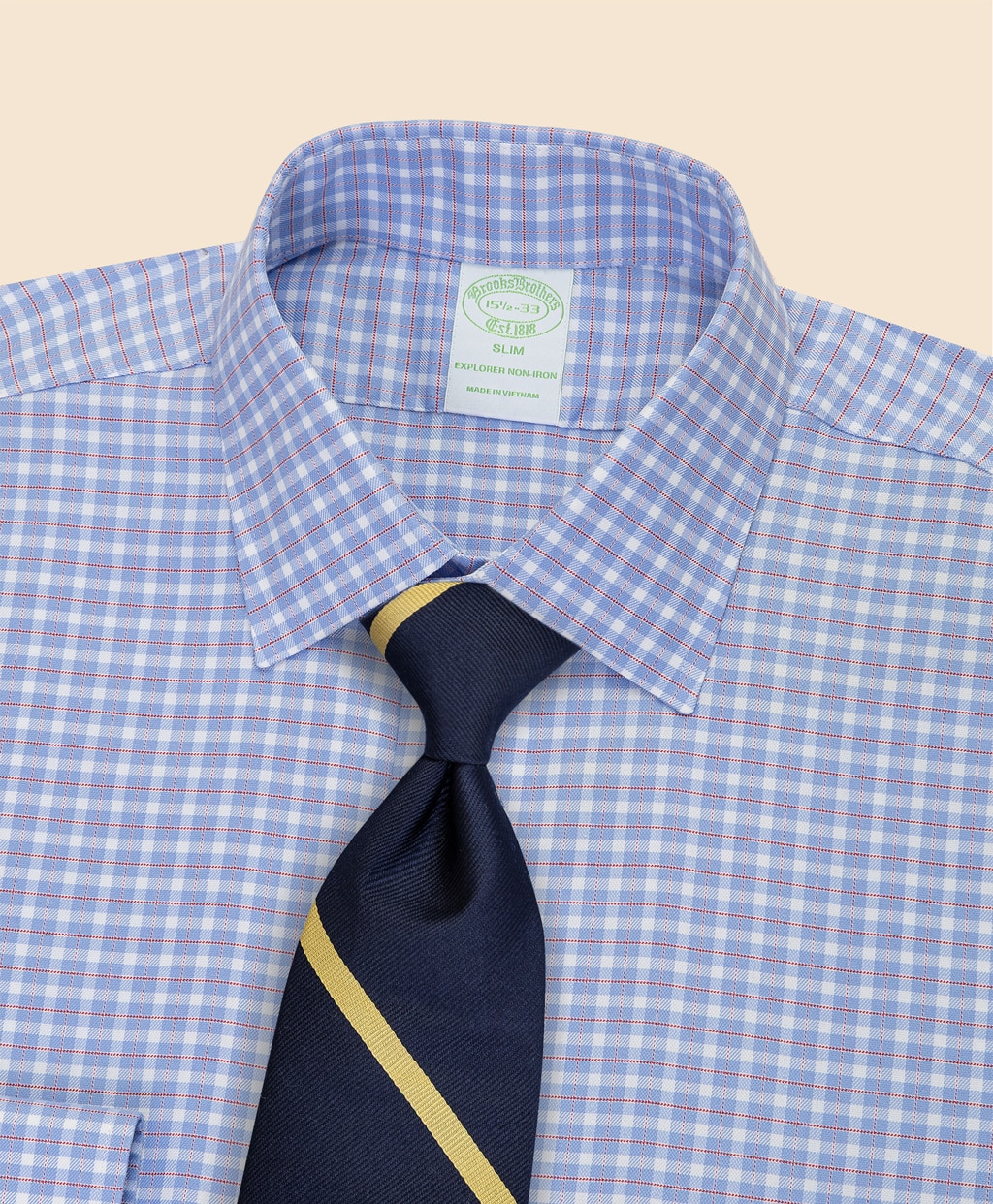 Brooks Brothers Explorer　ノンアイロン　スーピマコットンブレンド　チェック　ドレスシャツ　Slim Fit3