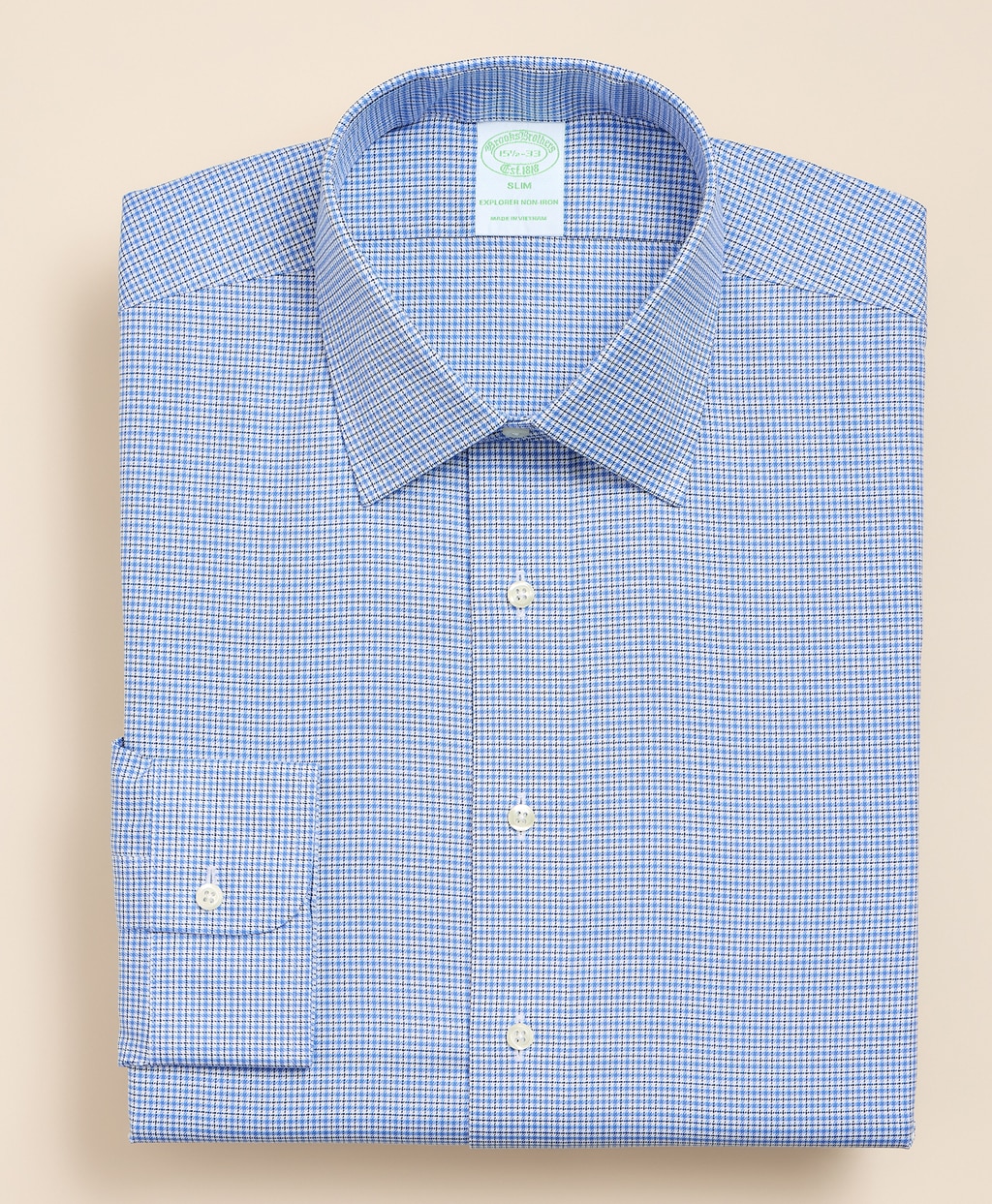 Brooks Brothers Explorer　ノンアイロン　スーピマコットンブレンド　チェック　ドレスシャツ　Slim Fit3