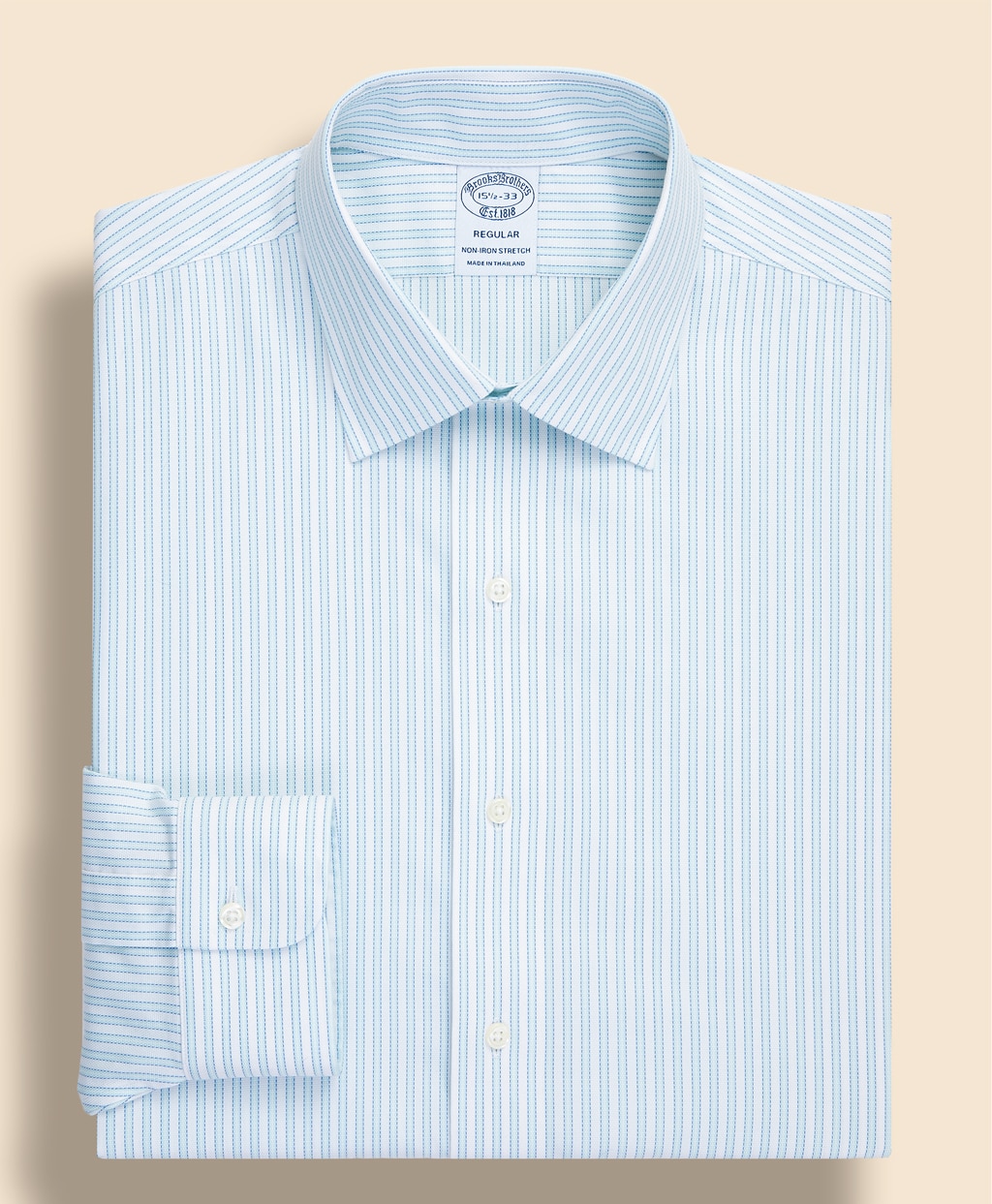 ノンアイロン　スーピマコットン　ストレッチロイヤルオックスフォード　シーズナルパターン　ドレスシャツ　Regular Fit2